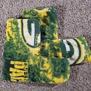 Green Bay Packers Slipper Footies SEE MEASUREMENTS Run Tight